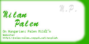 milan palen business card